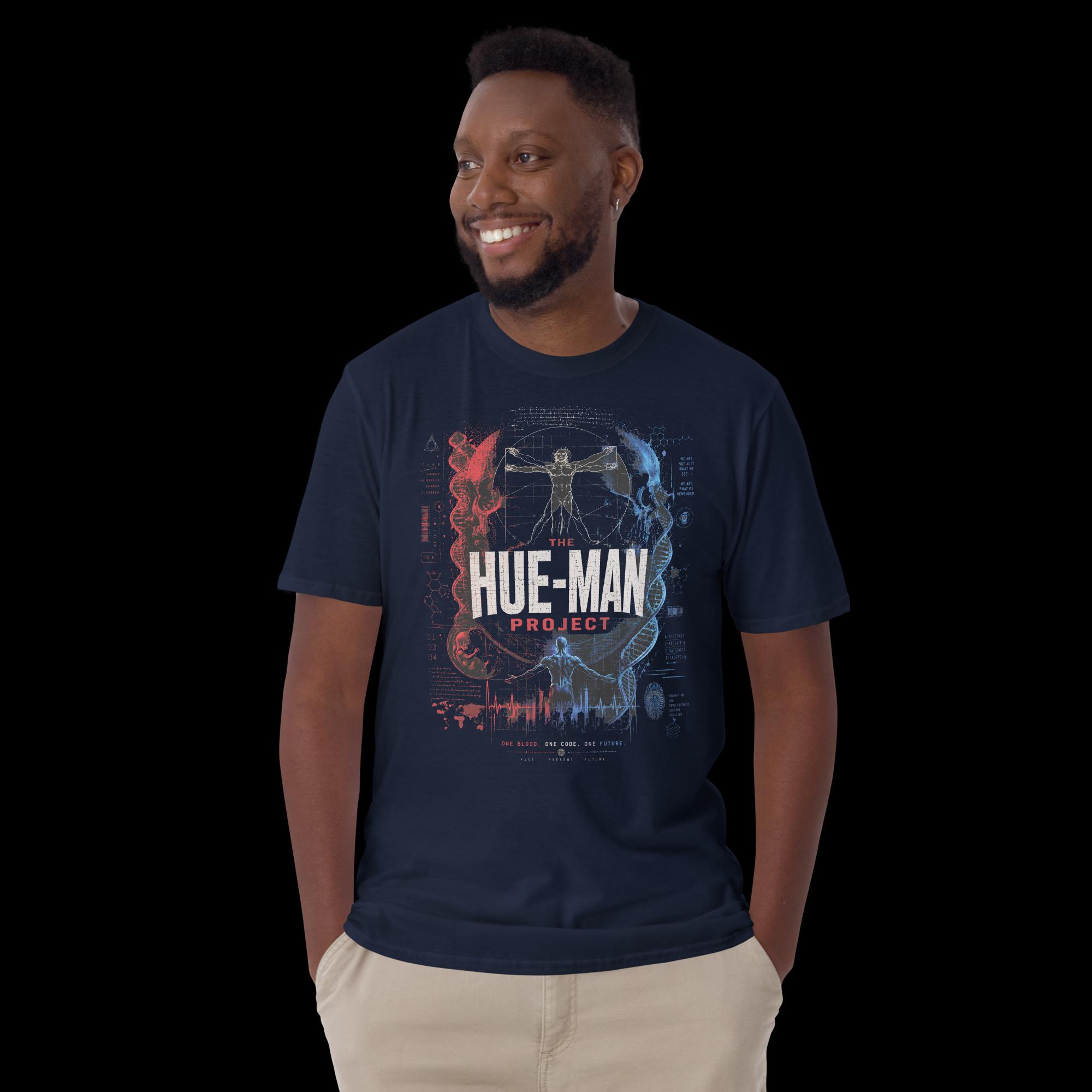 Hue-Man Project DNA Graphic T Shirt | Conscious Streetwear | Futuristic Human Evolution Tee - Image 4