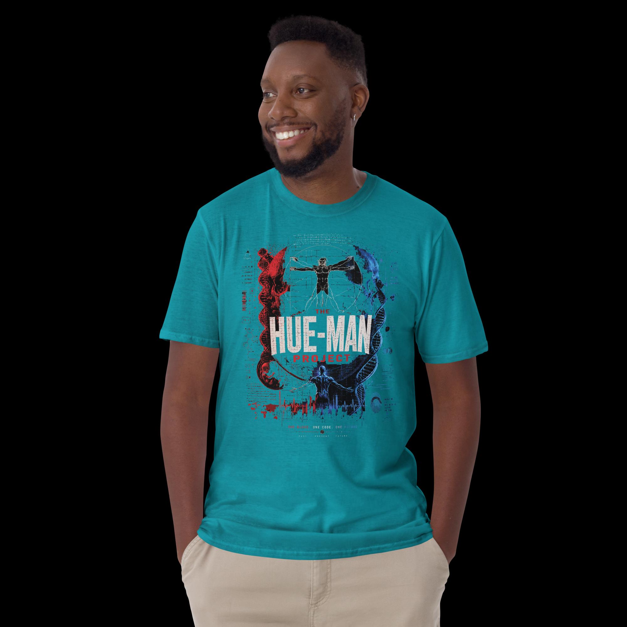 Hue-Man Project DNA Graphic T Shirt | Conscious Streetwear | Futuristic Human Evolution Tee - Image 3