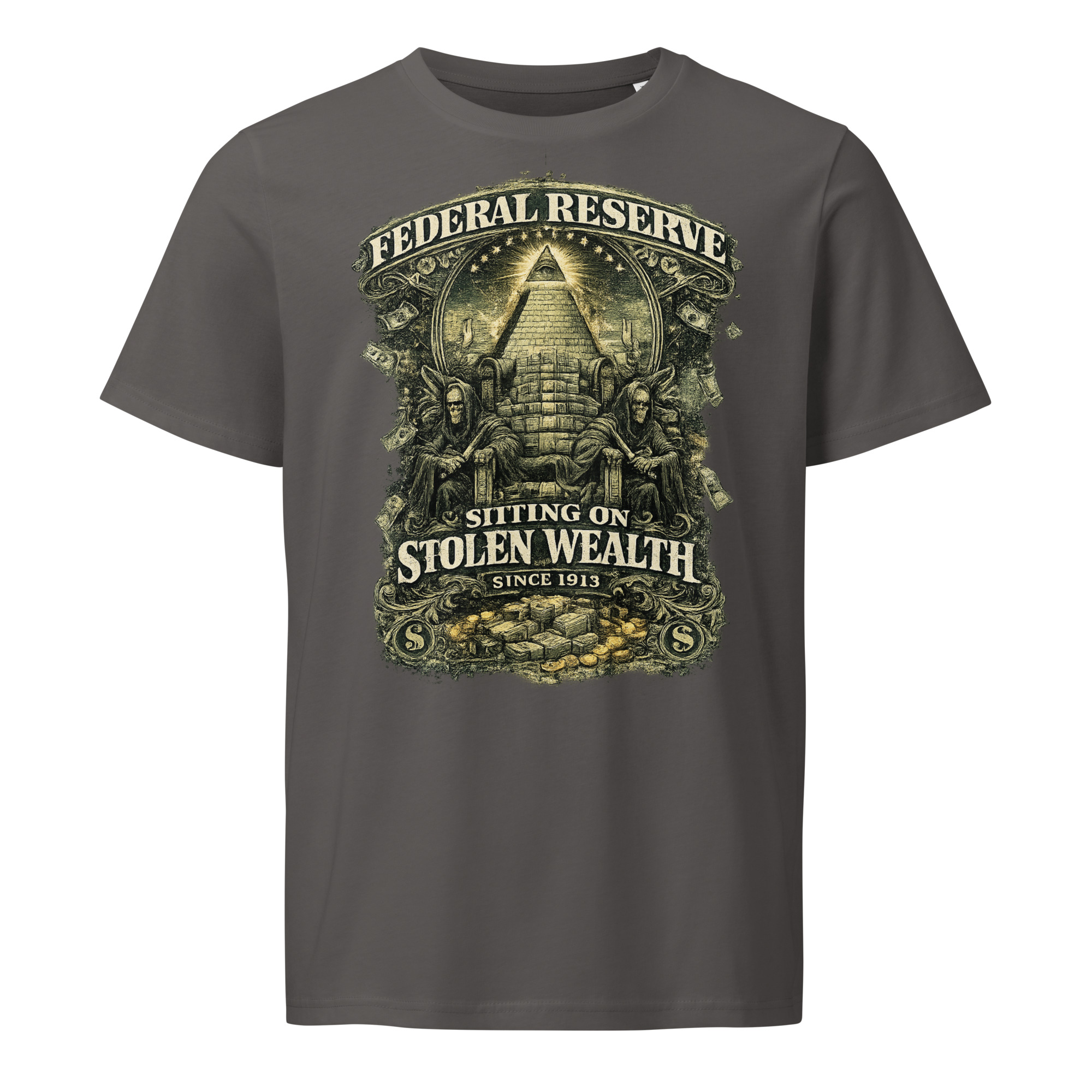 Stolen Wealth | Unisex organic mid-light t-shirt - Image 3
