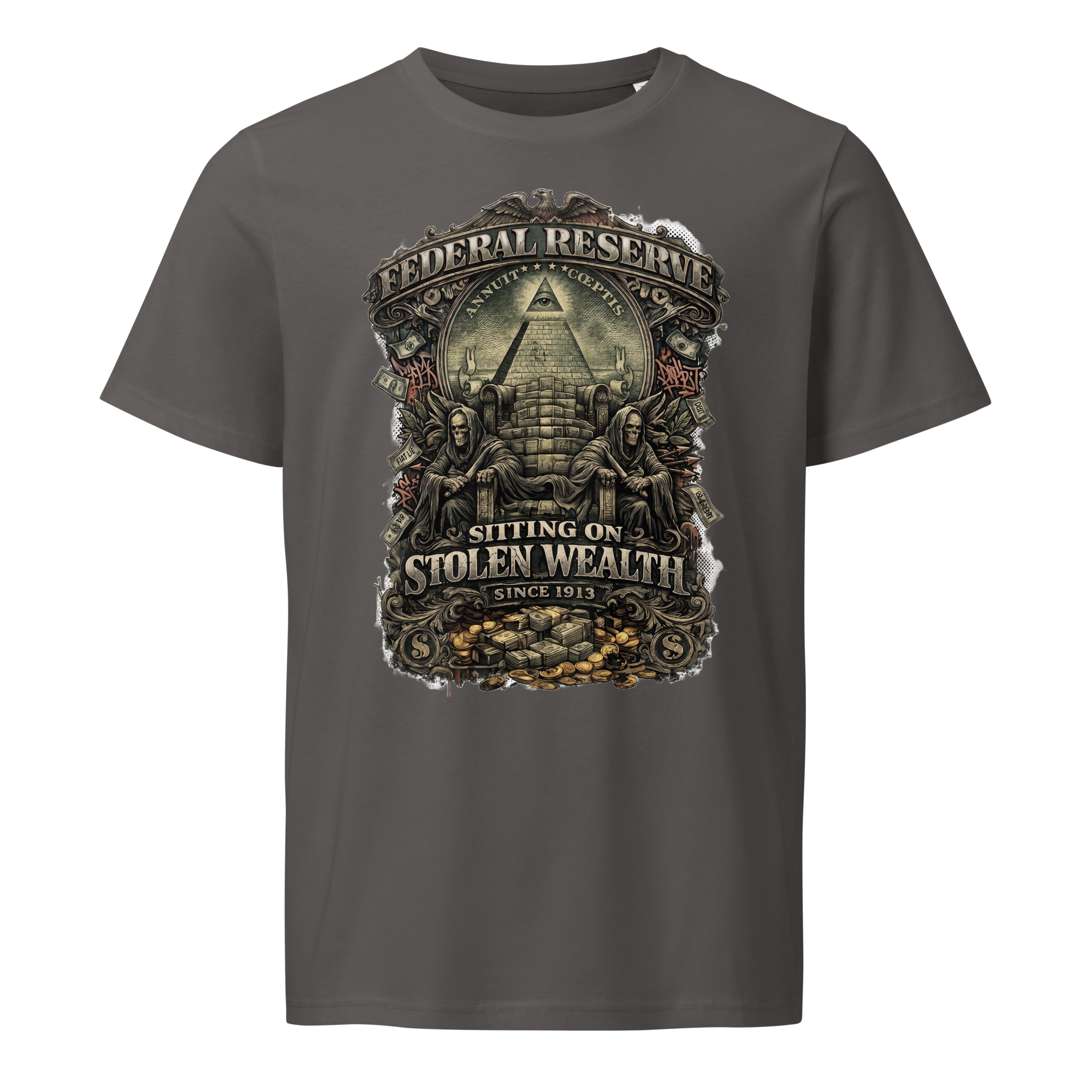 Stolen Wealth | Unisex organic mid-light t-shirt - Image 8