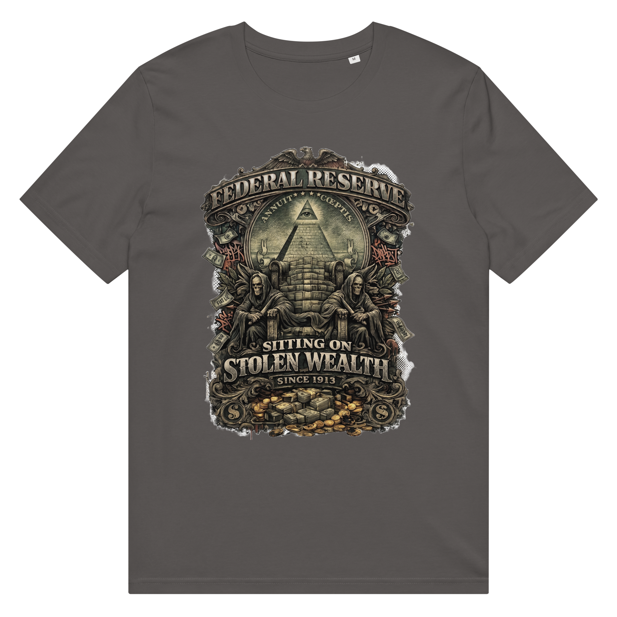 Stolen Wealth | Unisex organic mid-light t-shirt - Image 12