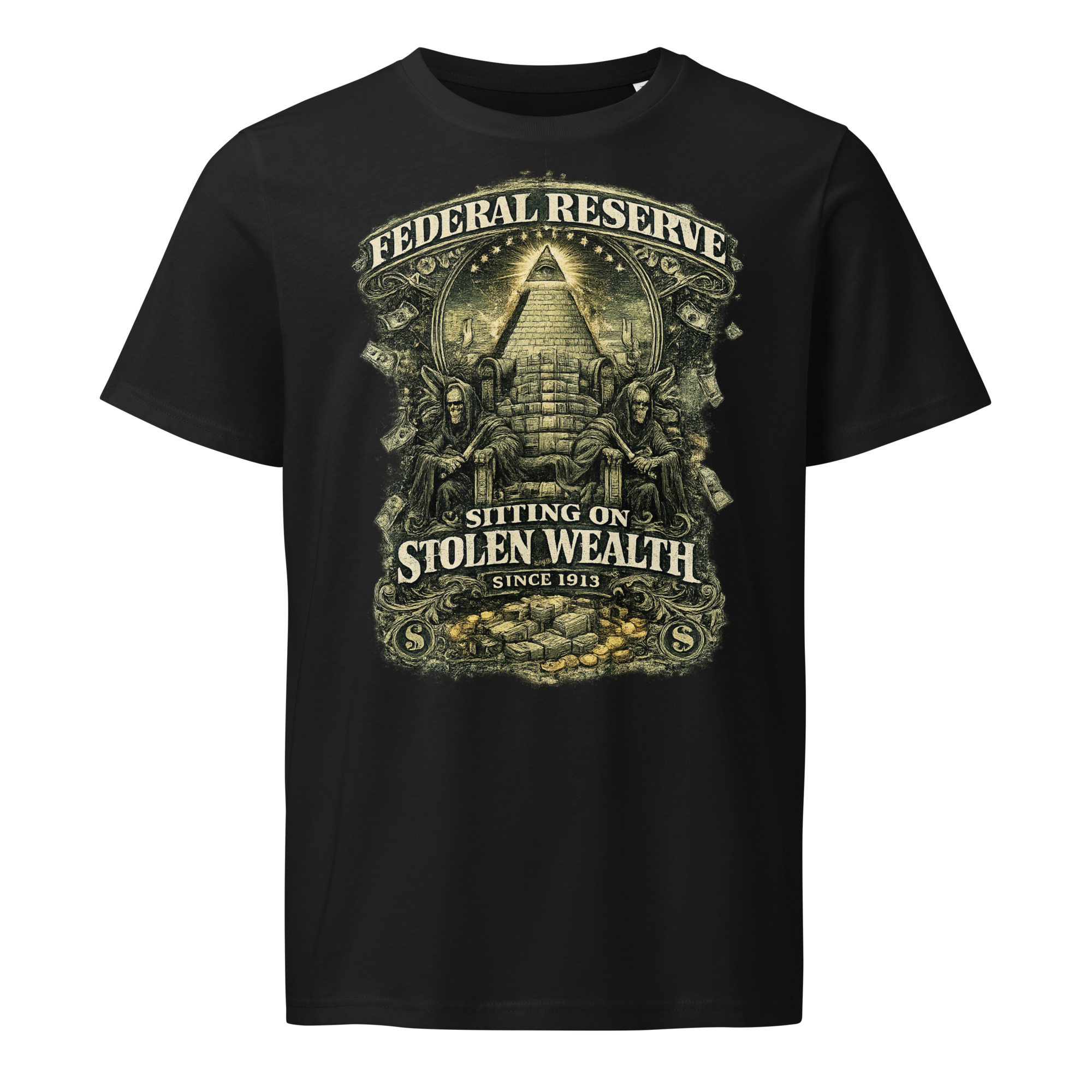Stolen Wealth | Unisex organic mid-light t-shirt - Image 2