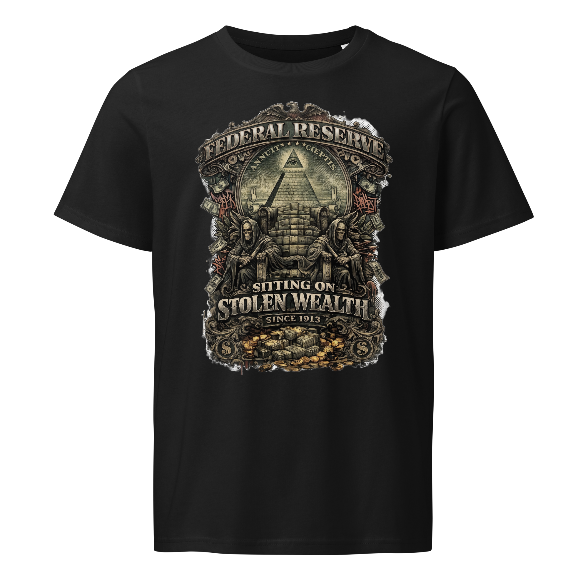Stolen Wealth | Unisex organic mid-light t-shirt - Image 9