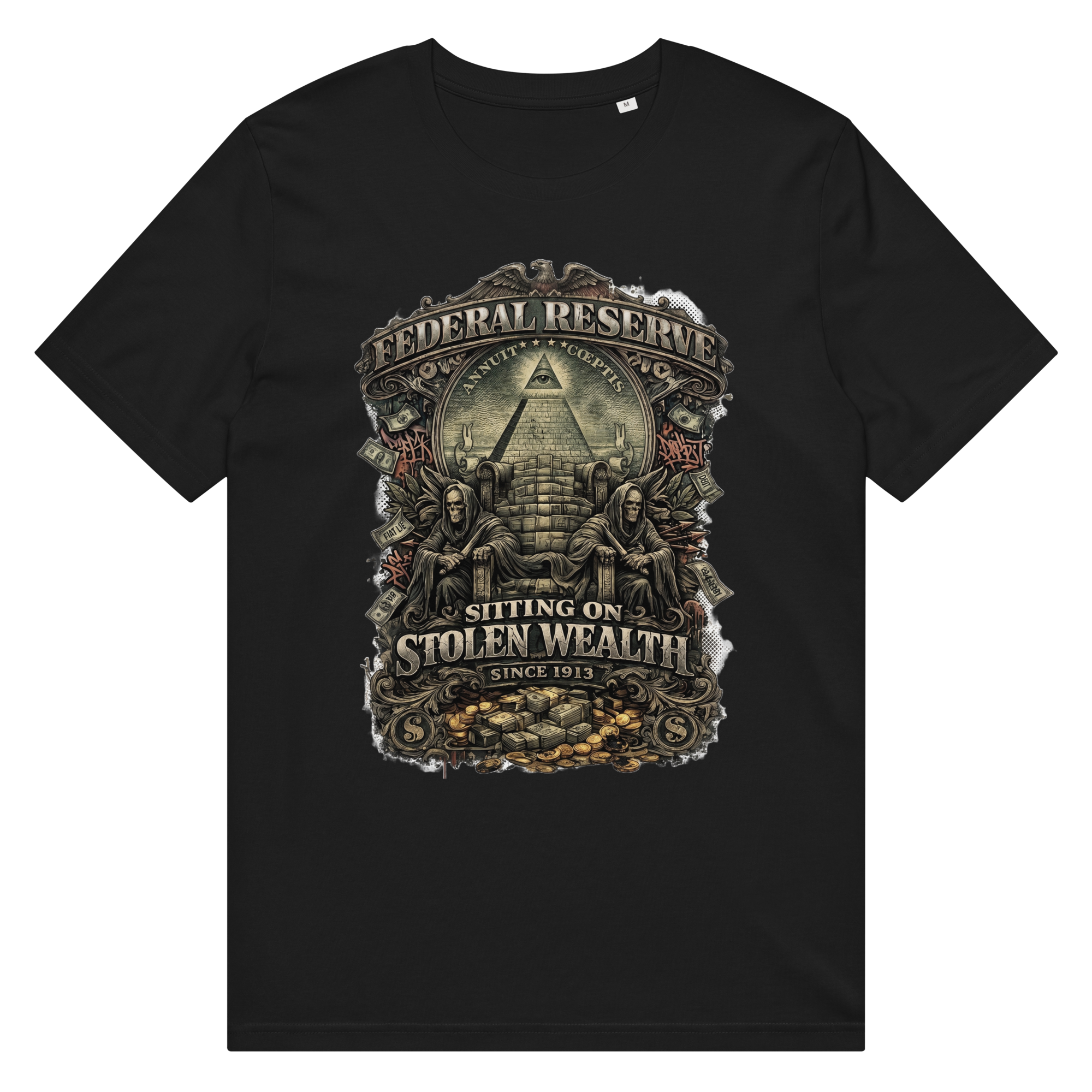 Stolen Wealth | Unisex organic mid-light t-shirt - Image 11