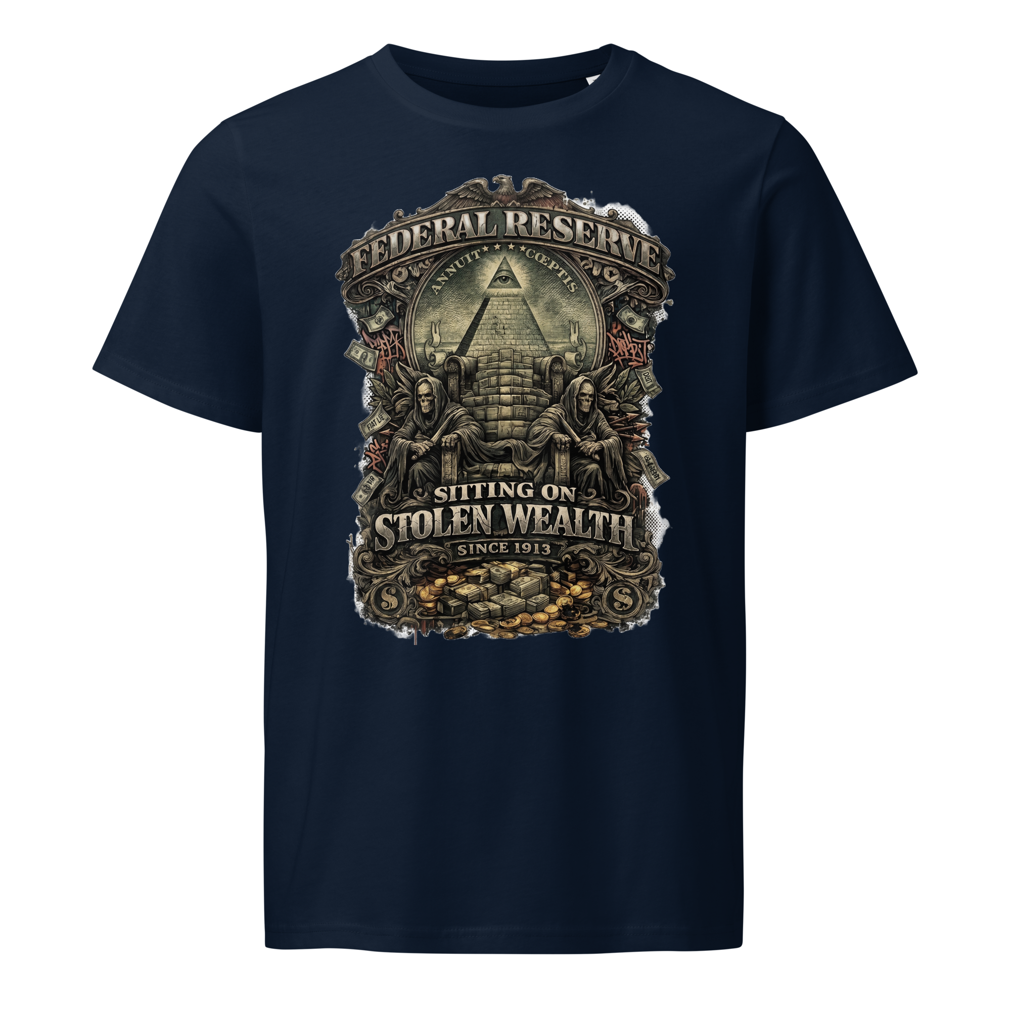 Stolen Wealth | Unisex organic mid-light t-shirt - Image 7