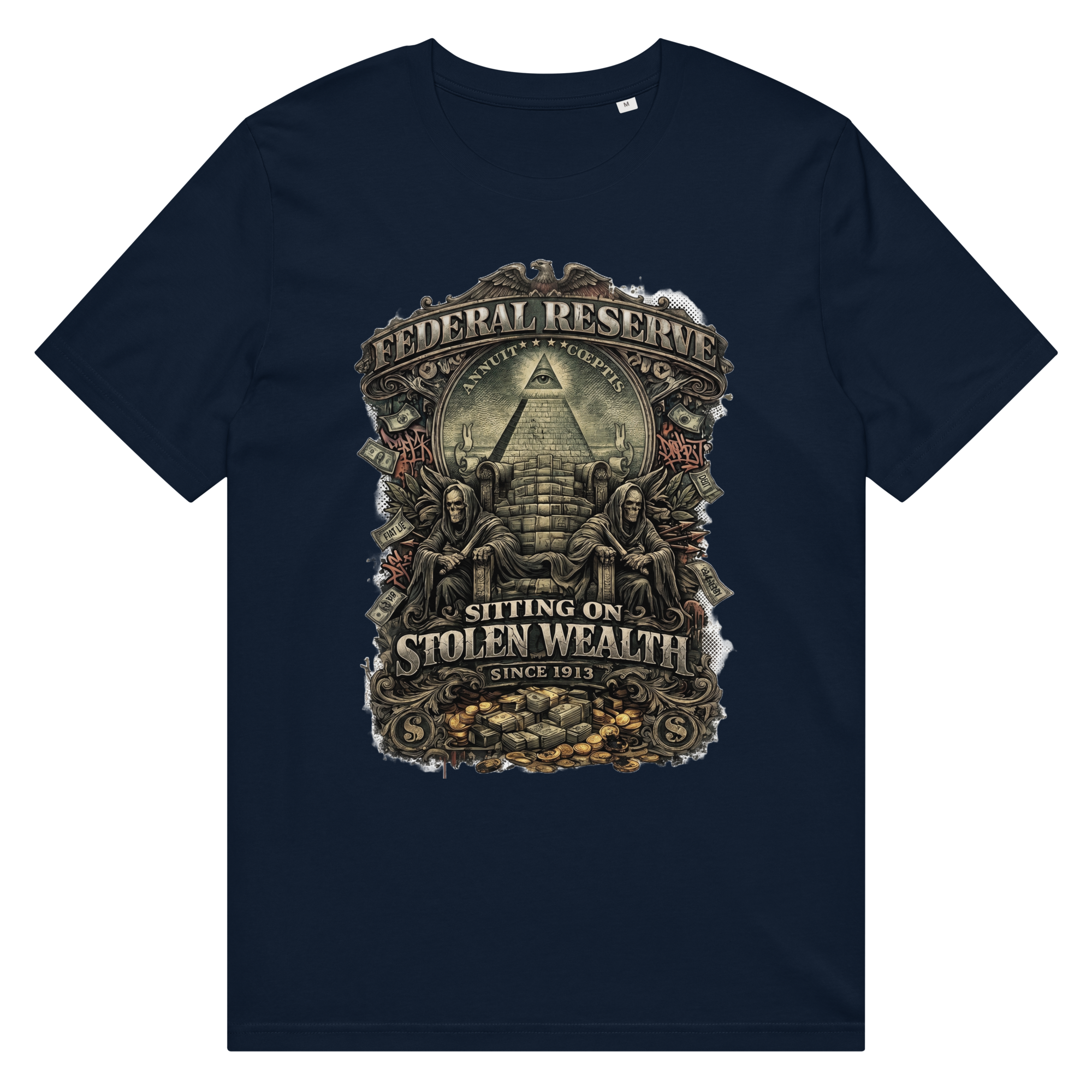 Stolen Wealth | Unisex organic mid-light t-shirt - Image 10